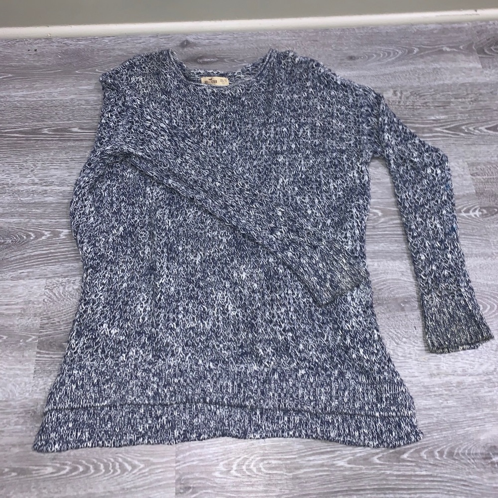 blue and white sweater